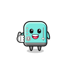 toaster mascot doing thumbs up gesture