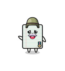 Obraz premium cute paper as veteran cartoon
