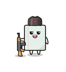 cute paper cartoon as Russian army