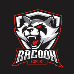 racoon mascot gaming logo illustration © Ilhustrator