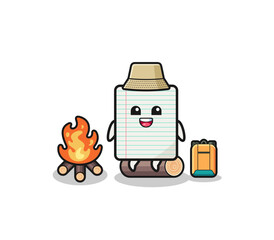 camping illustration of the paper cartoon