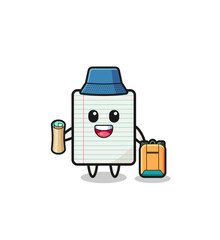 paper mascot character as hiker