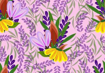 22092302 Seamless pattern with floral scribble motifs.
Hand drawn with scribble textures and floral elements.
Floral scribble vector design for Fashion printing,Wrapping,Backgrounds and Crafts.