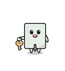 cute paper as a real estate agent mascot