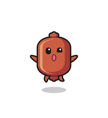 sausage character is jumping gesture
