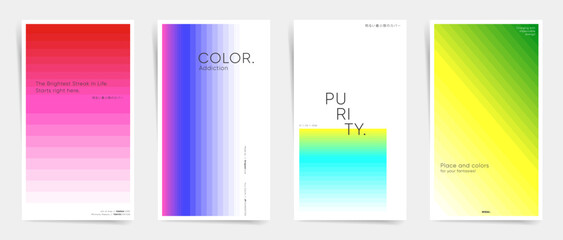 Minimal colorful abstract story posts set. Modern geometric covers design. Clean Corporate Business background. Vector design for social media posts, stories, posters, placards, reports
