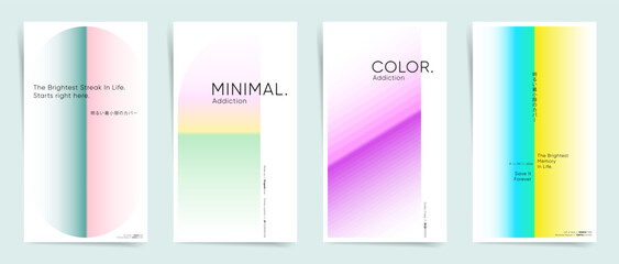 Fototapeta premium Minimal colorful abstract story posts set. Modern geometric covers design. Clean Corporate Business background. Vector design for social media posts, stories, posters, covers, banners. 