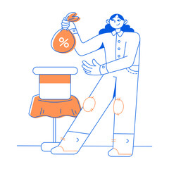 Woman pulls a discount out of her hat