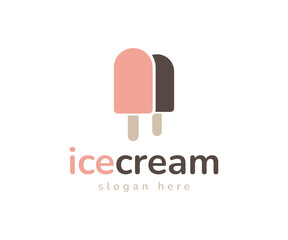 Popsicle ice cream logo. Ice lolly logo design. Ice cream icon