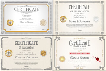 Premium Golden Black Certificate Template Design