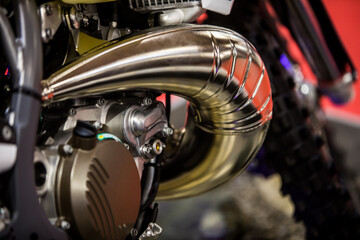 Exhaust pipe of a motocross motorcycle.