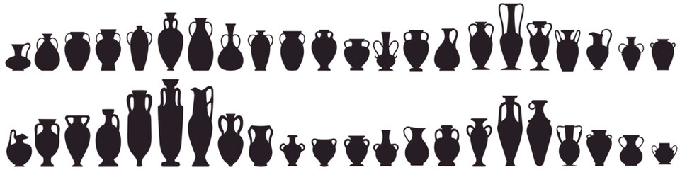 Amphora icon vector set. Jug illustration sign collection. pottery symbol or logo. - obrazy, fototapety, plakaty