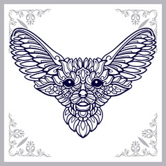 Fennec fox mandala arts isolated on white background