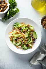 Healthy vegetable salad with white bean
