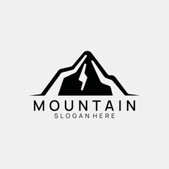 Mountain Hill monogram logo vector icon illustration template