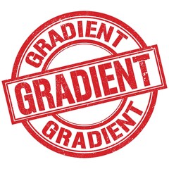GRADIENT written word on red stamp sign