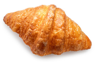 Freshly baked croissant isolated on white background, Sweet croissant isolated on white background, With work path.
