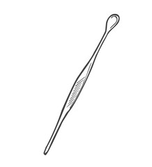 Manicure tools. Hand-drawn doodles. Hand and nail care. Vector illustration isolated on white background.