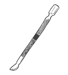 Manicure pusher,tools for nail care.Vector hand drawn cartoon