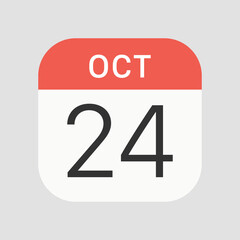 Fototapeta premium October 24 icon isolated on background. Date symbol modern, simple, vector, icon for website design, mobile app, ui. Vector Illustration
