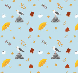 Seamless pattern with birds