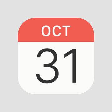 October 31 icon isolated on background. Date symbol modern, simple, vector, icon for website design, mobile app, ui. Vector Illustration