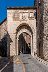 Fototapeta na wymiar The ancient Porta della Catena in the historic center of Todi, Perugia, Italy