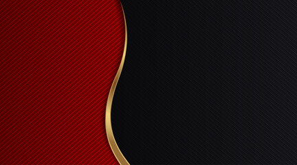 simple abstract background, red and black, with gold border