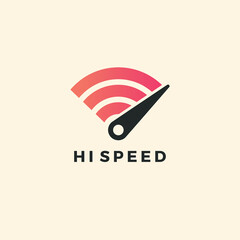 Fast WiFi icon. Speed test. High speed wireless internet. WiFi with arrow sign.  - obrazy, fototapety, plakaty
