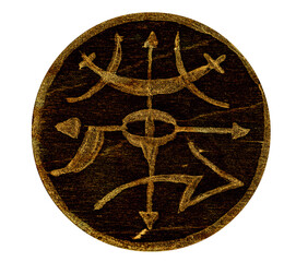 Mystic symbols with hand drawn magic and esoteric symbols
