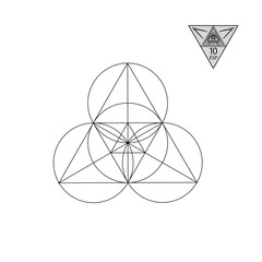 Sacred geometry. Vector Illustration isolated on white. Sacred geometry. Black lines on a white background