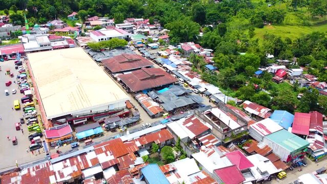Aerial shot of a market in the Philippines