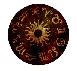 Mystic symbols with hand drawn magic and esoteric symbols