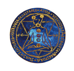 Mystic symbols with hand drawn magic and esoteric symbols