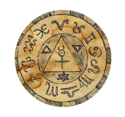 Mystic symbols with hand drawn magic and esoteric symbols