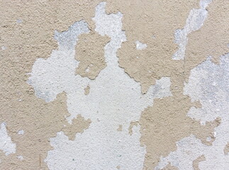 Closeup of peeling painted wall