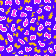Y2K seamless pattern. Trendy graffiti psychedelic background. Ideal for wrapping paper and textile. Cute colors.