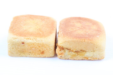 Taiwan famous dessert - pineapple cake on white background