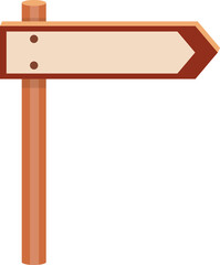 Wooden Signpost with Space for Text Isolated Illustration on Transparent Background