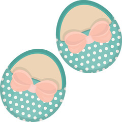 Cute Girl Shoes Baby Shower Decoration Isolated Illustration on Transparent Background 