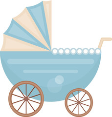 Baby Carriage Isolated Illustration on Transparent Background 