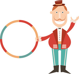 Smiling Circus Tamer Isolated Illustration on Transparent Background 