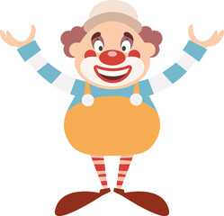Cute Circus Clown Isolated Illustration on Transparent Background 