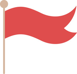 Red Flag  Isolated Illustration on Transparent Background 