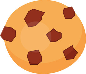 Cookie with Chocolate. Isolated Illustration on Transparent Background 