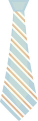 Striped Tie. Isolated Illustration on Transparent Background 
