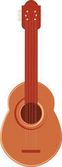 Classic Acoustic Guitar. Isolated Illustration on Transparent Background 