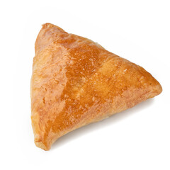 catalog bakery, puff cakes, puff patties on a white background, triangle buns, bakery products, pie
