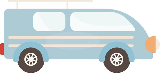 Cartoon Mini Van. Cartoon Isolated Illustration on Transparent Background 
