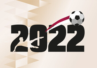 Fusspall Spieler kickt Fussball im Hintergrund 2022